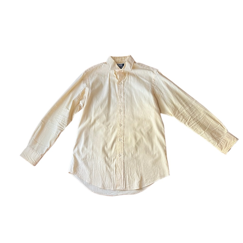 Polo Ralph Lauren Yellow Button Down Shirt - Estate Custom Fit - 15 1/2, 32/33